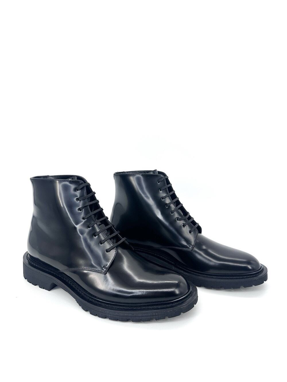 NIB Saint Laurent Army Combat Ankle Boots EU 42 US 9 Black Leather $1,190